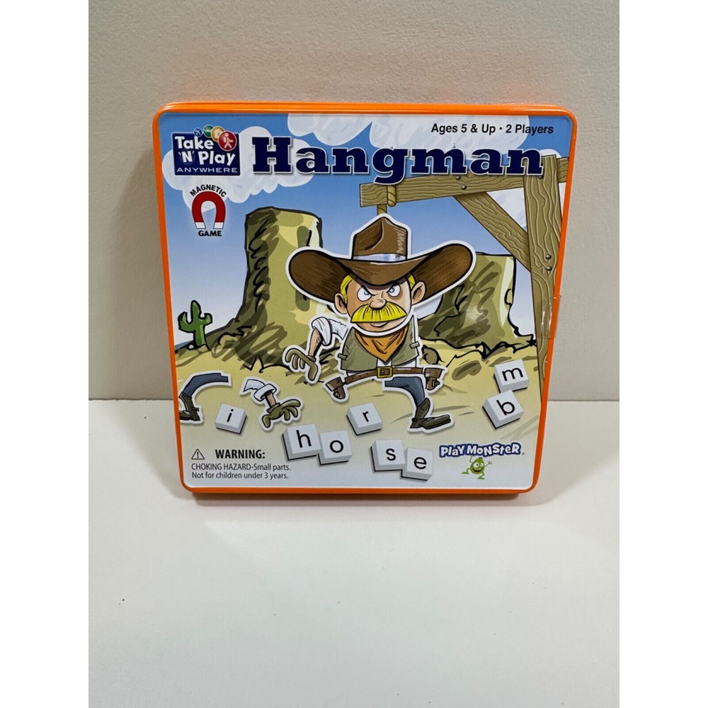 New! Hangman‎ Magnetic Game Take `N` Play Anywhere Game AGES 5+ In Tin Box